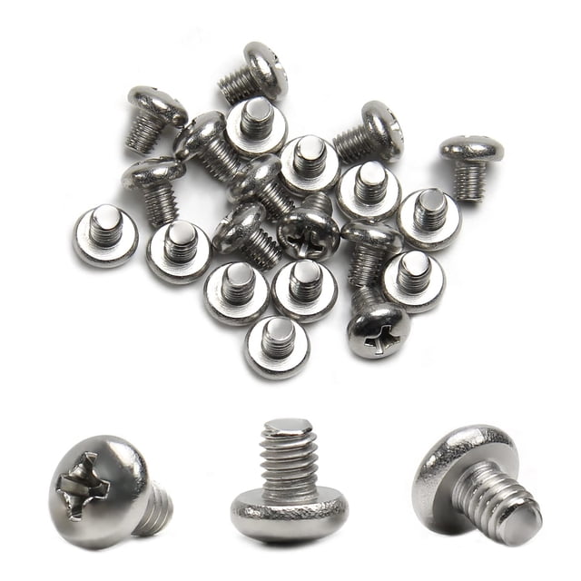 MroMax 20 Pcs M4 x 5mm Tête de Poêle Phillips Vis de Machine, Acier Inoxydable 304 18-8, Entièrement Fileté, Vis de Tête Croisée Métrique Argent Gris pour Poignée de Tiroir d'Armoire