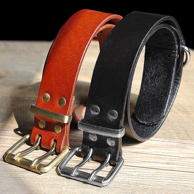 Los mejores collares de lujo para perros de cuero genuino para Pit bull, pastor alemán, Labrador con D rin duradero