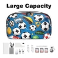 thumbnail image 3 of Football Oxford Fabric Waterproof Digital Bag Cable Organizer Travel Small Holder for Charger, Hard Drive - 5.9x9.44x3.14 in., 3 of 6