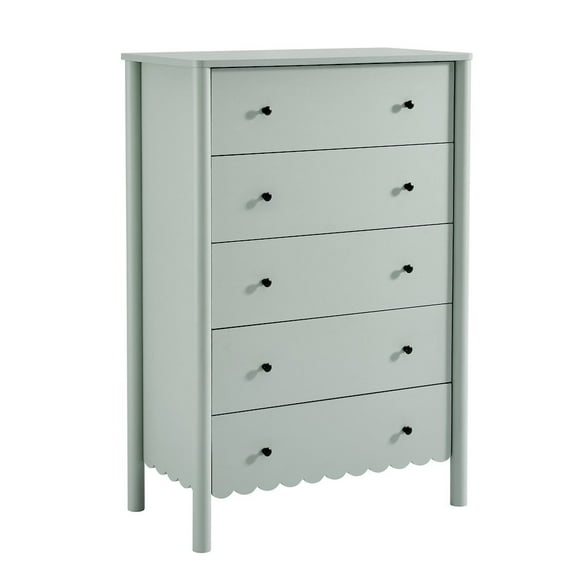 Modway Emmeline Scalloped 5-Drawer Chest in Sage