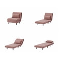 thumbnail image 3 of A&D Home Tustin Polyester Convertible Futon Chair, Velvet Pink Blush, 3 of 6