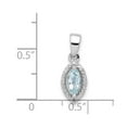 thumbnail image 5 of 925 Sterling Silver Rhodium Plated Diamond and Aquamarine Pendant, 5 of 5