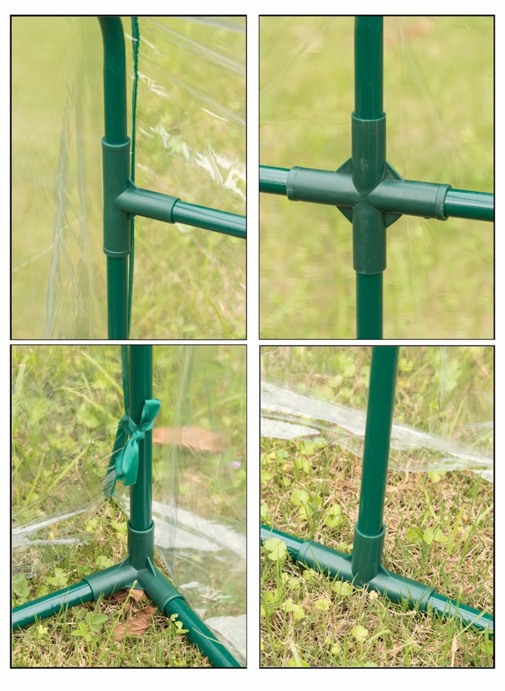 Green Outdoor Waterproof Portable Plant Greenhouse with 2 Clear Zippered Windows, Medium