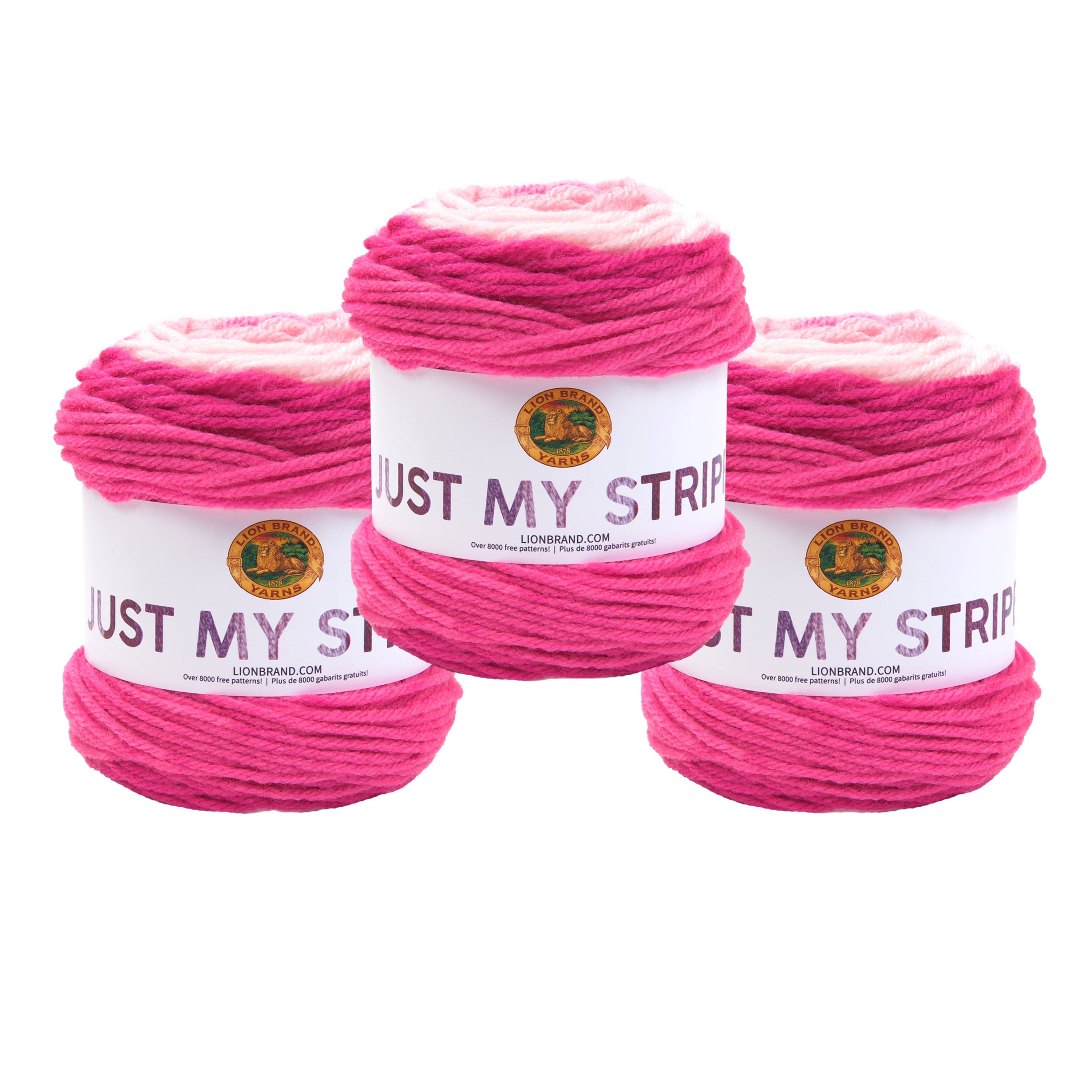 Lion Brand Yarn Just My Stripe Cotton Candy SelfStriping Baby Medium