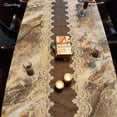 thumbnail image 2 of Gerring European Table Flag Waterproof And Oil Proof Wash Free Luxury Lace Tablecloth TV Cabinet Dust Cover Brown Table Runner, 2 of 7