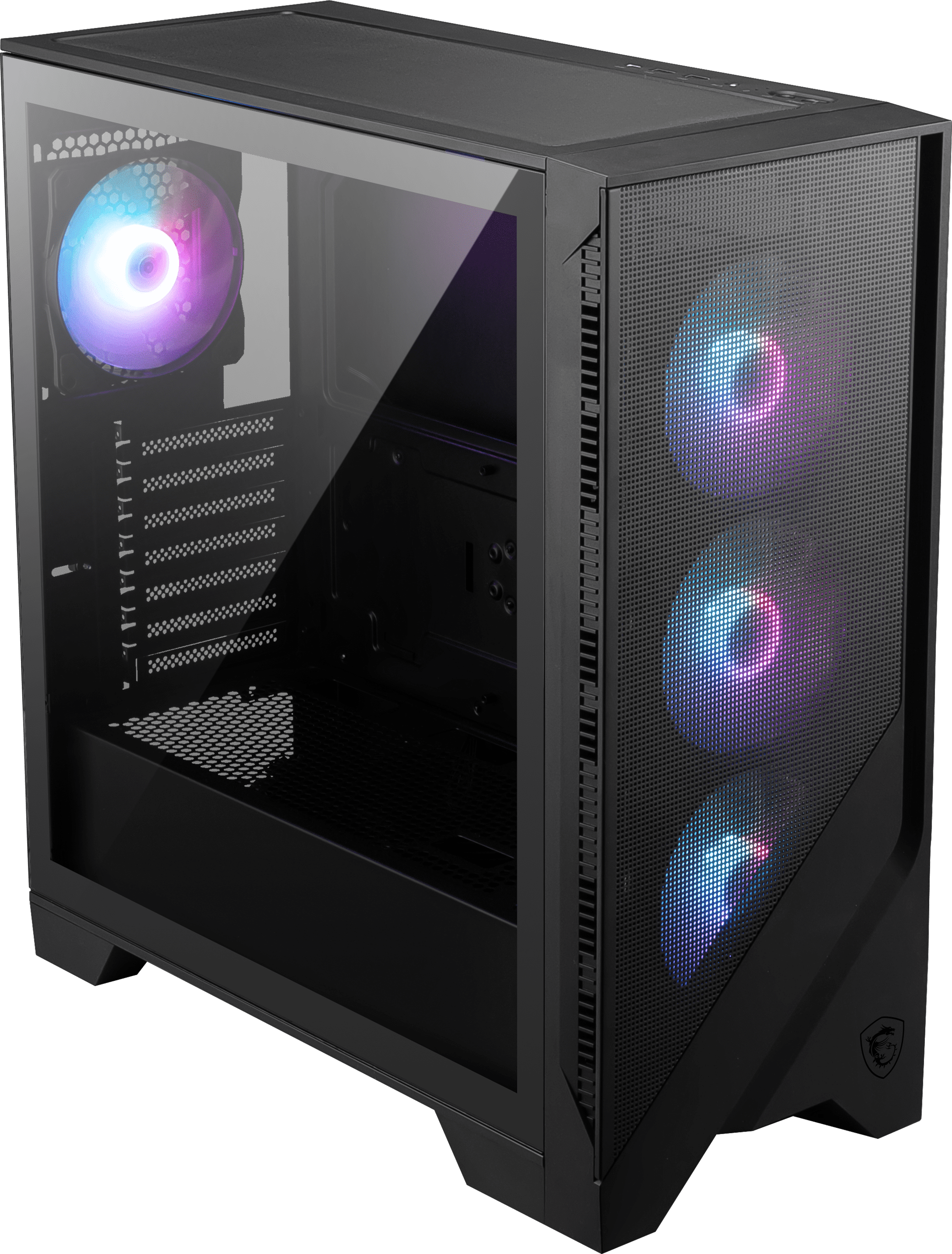MSI MAG FORGE 321R AIRFLOW WMT ARGB Mid-Tower ATX PC Case - 4X Pre-installed Fans, High Airflow, Magnetic Dust Filter, Black
