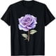 thumbnail image 1 of Playera de Mujer con Rosa Púrpura en Acuarela - Negro, Blanco, Regalo Ideal, 1 of 7