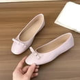 thumbnail image 4 of Samdudou Ballet Flats for Women Closed Toe Slip On Classic Round Front Delicate Small Bowknot Detail Smooth Faux Leather Minimalist Dressy Casual Office Work Everyday Shoes, 4 of 9