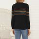 thumbnail image 4 of Puntoco Jersey de cuello redondo para mujer, suéter de punto a rayas, camisa para mujer, liquidación superior Puntoco Puntoco-6846, 4 of 8