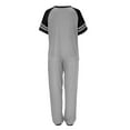thumbnail image 4 of ZRBYWB Pajamas For Women Short Sleeve Color Block Sleepwear Tops With Long Pants Pjs Set Nightwear Women Pajama Set, 4 of 6
