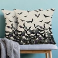 thumbnail image 2 of Halloween Pillow Covers 18 x 18 Inch Set of 2 Black Bats Throw Pillows Outdoor Decorative Holiday Happy Halloween Pillowcases Linen Cushion Cases for Farmhouse Home Bed Sofa Couch, 2 of 6