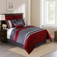 thumbnail image 7 of Benjara 8 Piece King Comforter Set with Printed Trellis Pattern- Red, 7 of 7