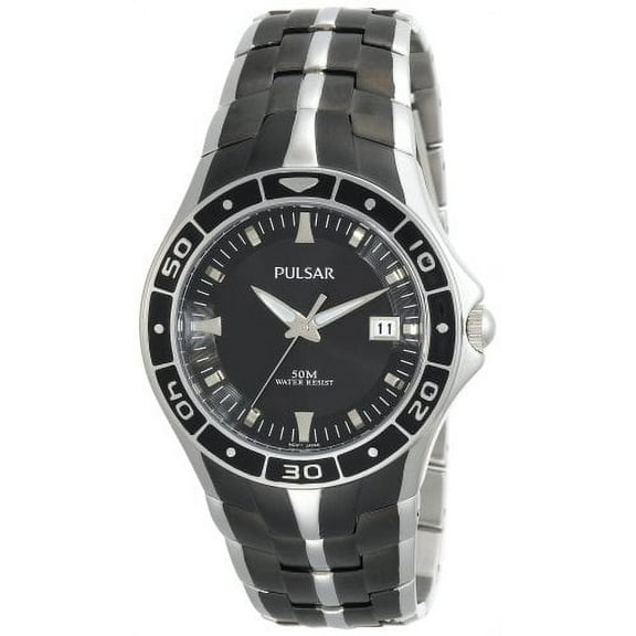 Pulsar Men's PXH637 Dress Sport Black Ion-Plated Finish Watch