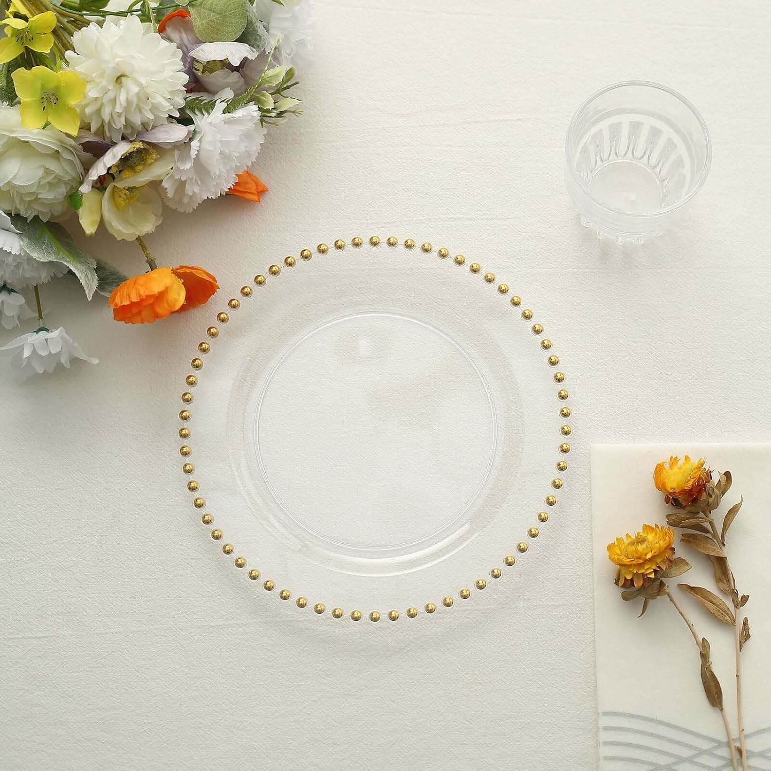 Fun Express Rose Gold Laser-Cut Chargers - 24 Pack, 12 Inch Disposable Round Charger Plates For Weddings & Parties - View #3