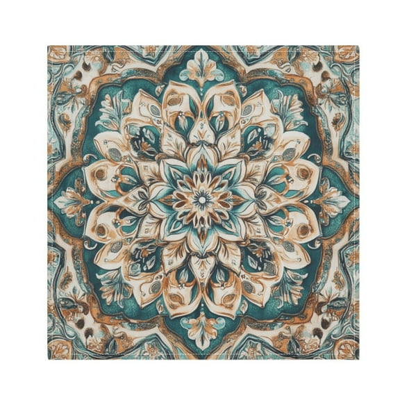 Qxltty Greenish Brown Boho Pattern Napkins 20×20in Perfect for Parties Dinners Weddings Cocktail Housewarming Cloth Napkins Set of 6