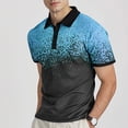 thumbnail image 2 of ZVNAΖH Men's Short Sleeve Polo Shirt, Casual Gradient Print 3 Button Collar Tops Summer Lightweight Breathable Shirts for Golf, Vacation & Everyday Use, 2 of 5