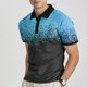thumbnail image 1 of Blusa y camisa de manga corta con cuello vuelto para hombre, informal, holgada, a la moda, con botones, de poliéster, 1 of 5