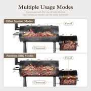 Alpha Joy Heavy Duty BBQ Charcoal Grill with Offset Smoker Overlarge 941 sq.in. Cooking Area