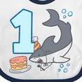thumbnail image 4 of Inktastic 1st Birthday Shark with Cake Boys or Girls Baby Bib, 4 of 4