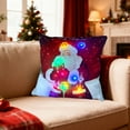 thumbnail image 7 of Christmas Lighted Throw Pillow Covers 18x18" Christmas LED Pillows 2 Modes Switching Printed Sofa Pillows Cushions Pillowcases Holiday Decorations for Sofa Couch Livingroom Bed, 7 of 7