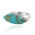 thumbnail image 3 of Gemistry Women & Girls Sterling Silver Marquise Sonoran Turquoise Gemstone Halo Ring | Birthstone Jewelry Gift for Her Birthday | Wedding | Anniversary (Ring Size 7), 3 of 5