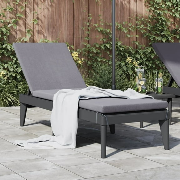 vidaXL Sun Lounger Anthracite 73.2"x23.6"x11.4" PP