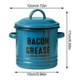 thumbnail image 3 of 2026 New 46oz Bacon Grease Container – Enamel Farmhouse Jar with Strainer & Food-Grade Spatula, Large Capacity Grease Saver for Kitchen Storage Black, 3 of 5