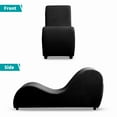 thumbnail image 5 of BALUS Yoga Chaise Lounge Chair, Velvet Fabric Yoga Chair with Ergonomic Design for Adults, Furnitures Indoor, Black, 5 of 6
