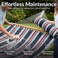 thumbnail image 3 of Sunnydaze 2-Person Quilted Polyester Spreader Bar Hammock, 450 lb Capacity -Nautical Stripe, 3 of 10