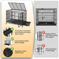 thumbnail image 3 of Senfot Heavy Duty Escape-Proof Dog Crate, Metal Indoor Kennel with 3 Doors, Removable Tray, Wheels, Durable Cage for Large/Medium Dogs, 36" Black, 3 of 7