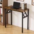 thumbnail image 3 of Ktaxon Folding Writing Computer Desk Home Office Study PC Writing Table, Brown, 3 of 9