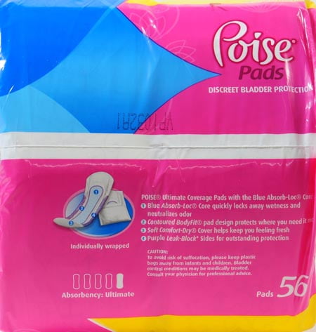 Poise Ultimate Absorbency Pads, 56ct