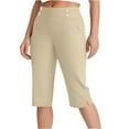 thumbnail image 4 of Capri Pants for Women, Audhol Pants for Women High Waisted Crop Work Pants Summer Casual Slacks Yoga Dress Pant Womens Capris for Summer Beige L, 4 of 7