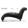 thumbnail image 5 of Harper & Bright Designs PU Leather Button-Tufted Chaise Lounge Chair Leisure Sofa Couch with Nailhead Trim and Solid Wood Legs for Indoor Living Room, Black, 5 of 11