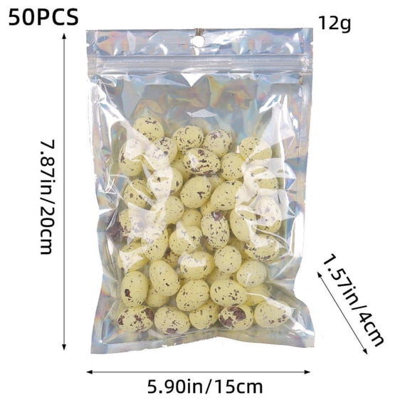 Fiaya Women 50 Pcs Easter Artificial Bird Eggs Craft, Mini Multi-Color Foam Spotted Egg, Basket Stuffers for Easter Hunt Gift Ornaments, 0.79×0.98inch (D)