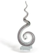 Corkscrew Murano Style Art Glass Centerpiece on Crystal Base 18" Tall