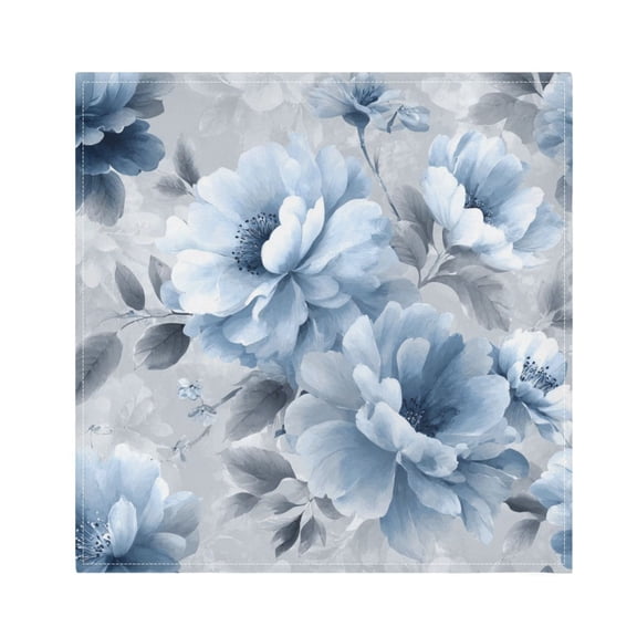 1 Pack 20'' x20" Satin Table Napkins Dinner Napkins for wedding Party Decoration events White Floral Pattern