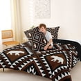thumbnail image 4 of jejeloiu Southwestern Bear Full Size Comforter Sets,Aztec Print Bedding Comforter Set For Boys,Brown Black,Black Reversible,3 Pieces,1 Comforter and 2 Pillowcases, 4 of 7