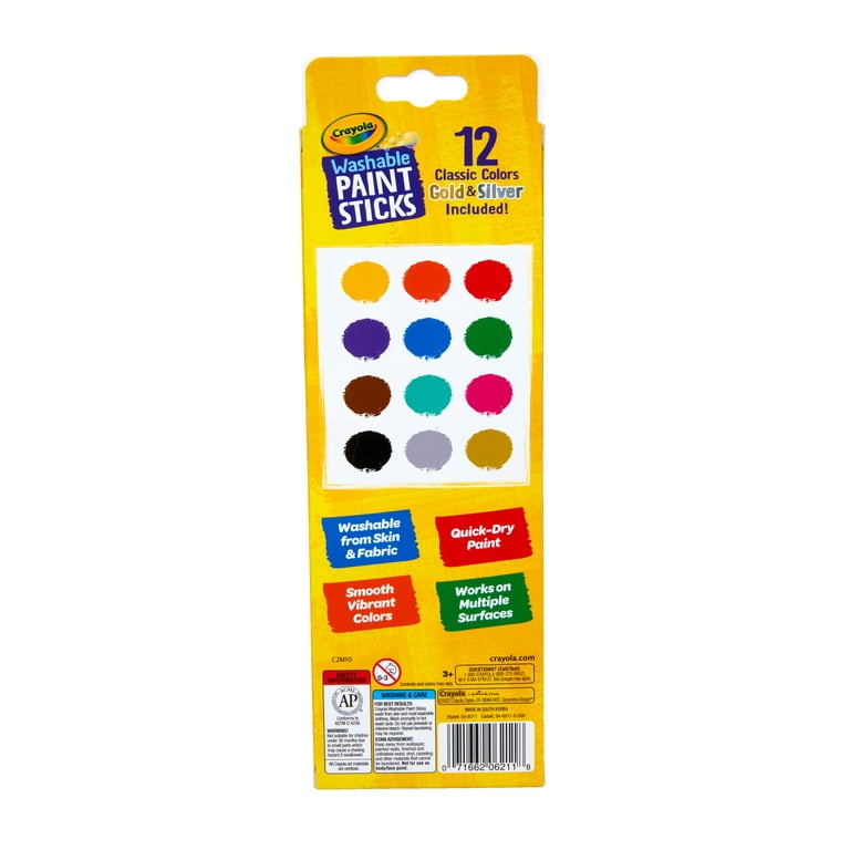 Crayola Washable Paint, Assorted color - 12 count, 16 oz each