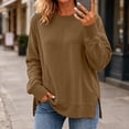 thumbnail image 6 of ClodeEU Women's Crewneck Long Sleeve Sweatshirt with Thumbhole Cuffs ,Casual Loose Fit Pullover Top ,Women's Plus XXL, 6 of 9