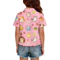 thumbnail image 5 of Domzest Kids Polo Shirt Girls Short Sleeve Animal Print Casual Top Back To School Clothes Children Summer T-Shirt Toddler Graphic Tee Youth Fashion Blouse Pink 9-10 Years, 5 of 5