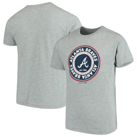 Mlb Circle - Youth Heathered Gray Atlanta Braves Circle Logo T-Shirt