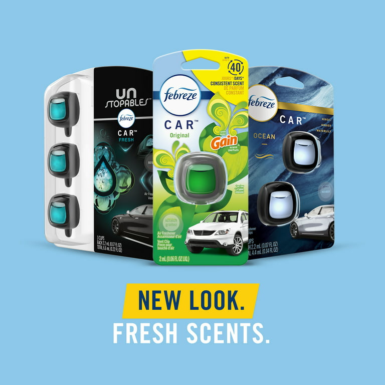 Air Jungles Ocean Scent Car Air Freshener Clip, 6 Car Freshener Vent Clips,  4ml Each, Long Lasting Air Freshener for Car, Up to 180 Days Car Refresher
