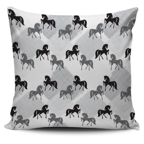 Funda de cojín con estampado de caballos