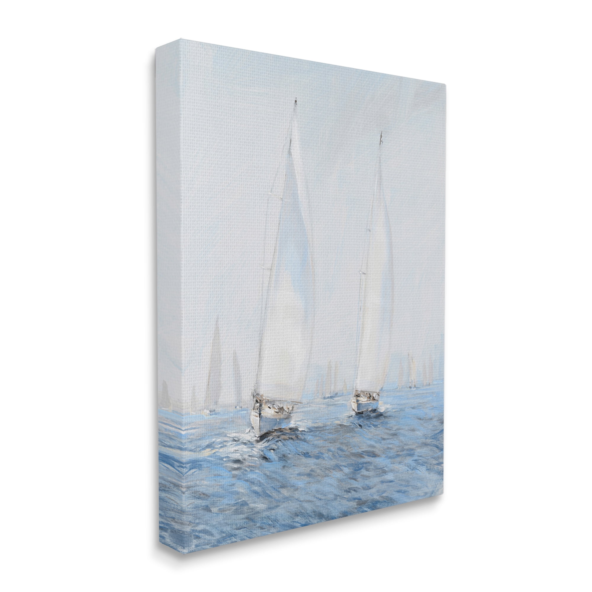 Stupell Industries Beautiful White Sailboats Drifting Ocean Waves Painting , 36 x 48, Design by Tim OToole