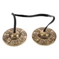 thumbnail image 1 of 1 par de platillos tibetanos Tingsha para meditación de yoga, de latón, con sonido de campana, instrumentos musicales para relajación y baño de sonido, 1 of 7