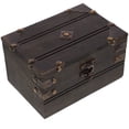 thumbnail image 1 of Wooden Treasure Chest Antique Jewelry Storage Box Decorative Wood Toys Storage Box, 1 of 7