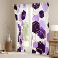 thumbnail image 3 of Manfei Geometric Hexagon Black Out Curtains,Abstract Honeycomb Pattern Curtains Pack of 2 (42x63 Each),Purple White Gold Bedroom Curtains For Kids,Super Cozy Room Decor, 3 of 6