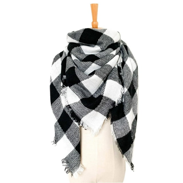 Jusqu'à 65 % de Rabais sur Foulard d'Hiver pour Femmes Mode Foulard Colorée Foulard à Franges Carrée Châle Foulard à la Mode en Liquidation