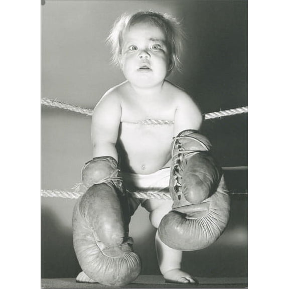 Graphique de France Prize Fighter Baby Wearing Boxing Gloves Blank Note Card